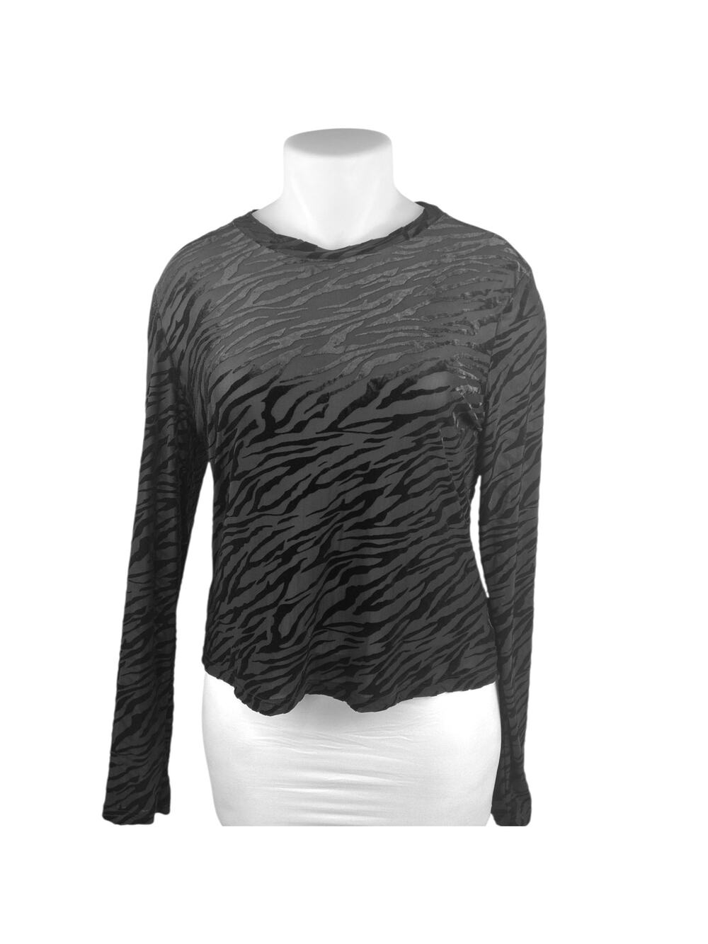 Remi X Revolve Ella Black Animal Tiger Print Velvet Long Sleeve Shirt Top 2XL